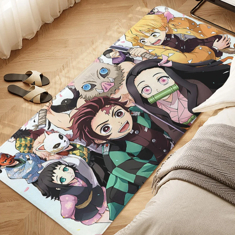 

Anime Bedroom Rug D-Demon Slayer Entryway Porch Foot Mat Non-slip Kitchen Hallway Room Floor Carpet Entrance Door Doormat Home