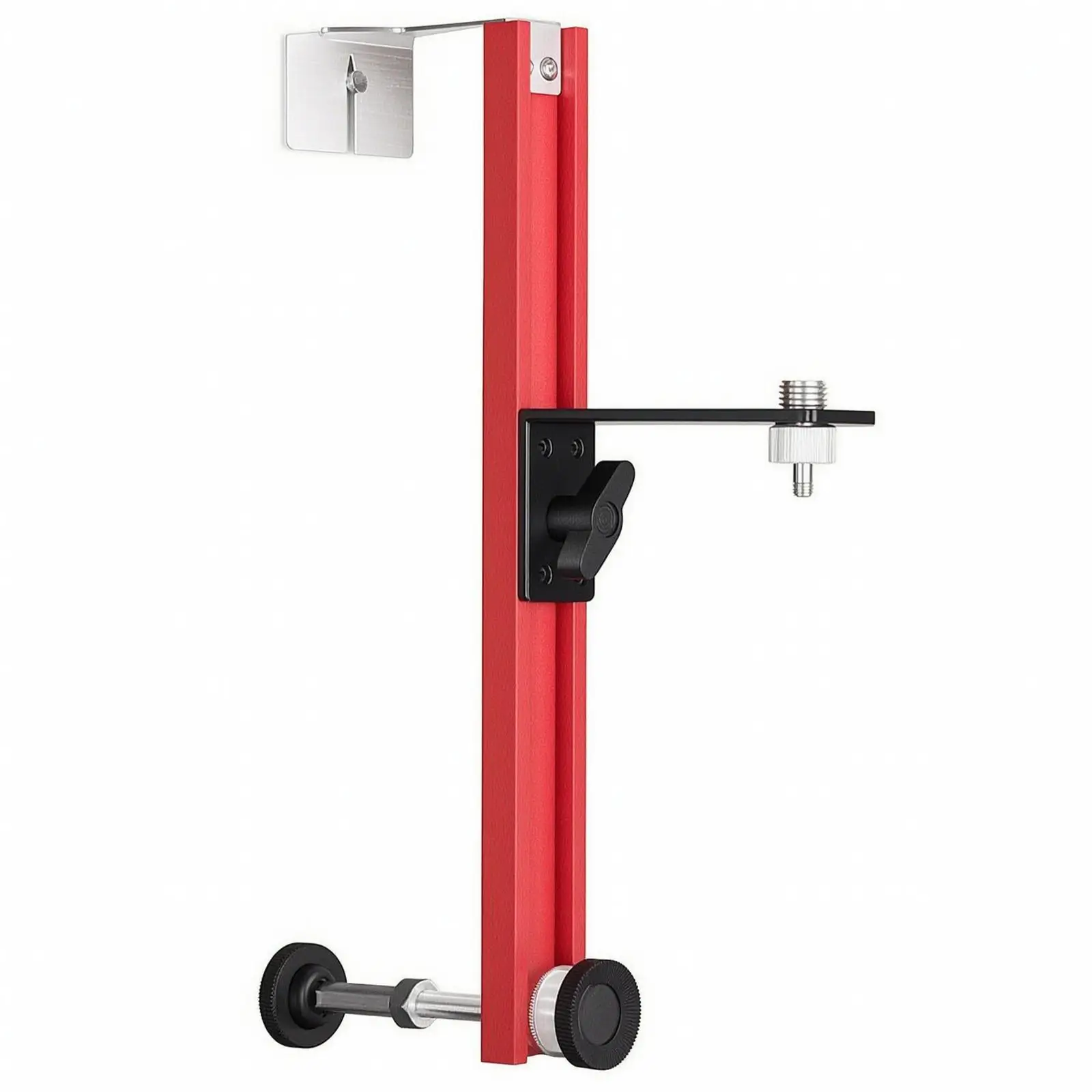 Heavy Duty Wall Mount Bracket for Leveling Instruments Aluminum Alloy Mounting System with Hand Adjustment Knobs and Rail
