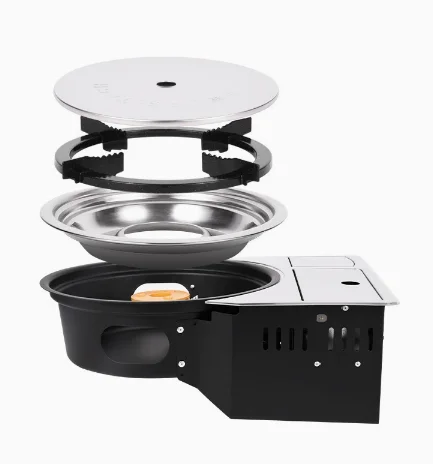 Korean Smokeless Embedded Desktop Gas BBQ Grill Stainless Steel Commercial Barbecue Grill for Restaurant