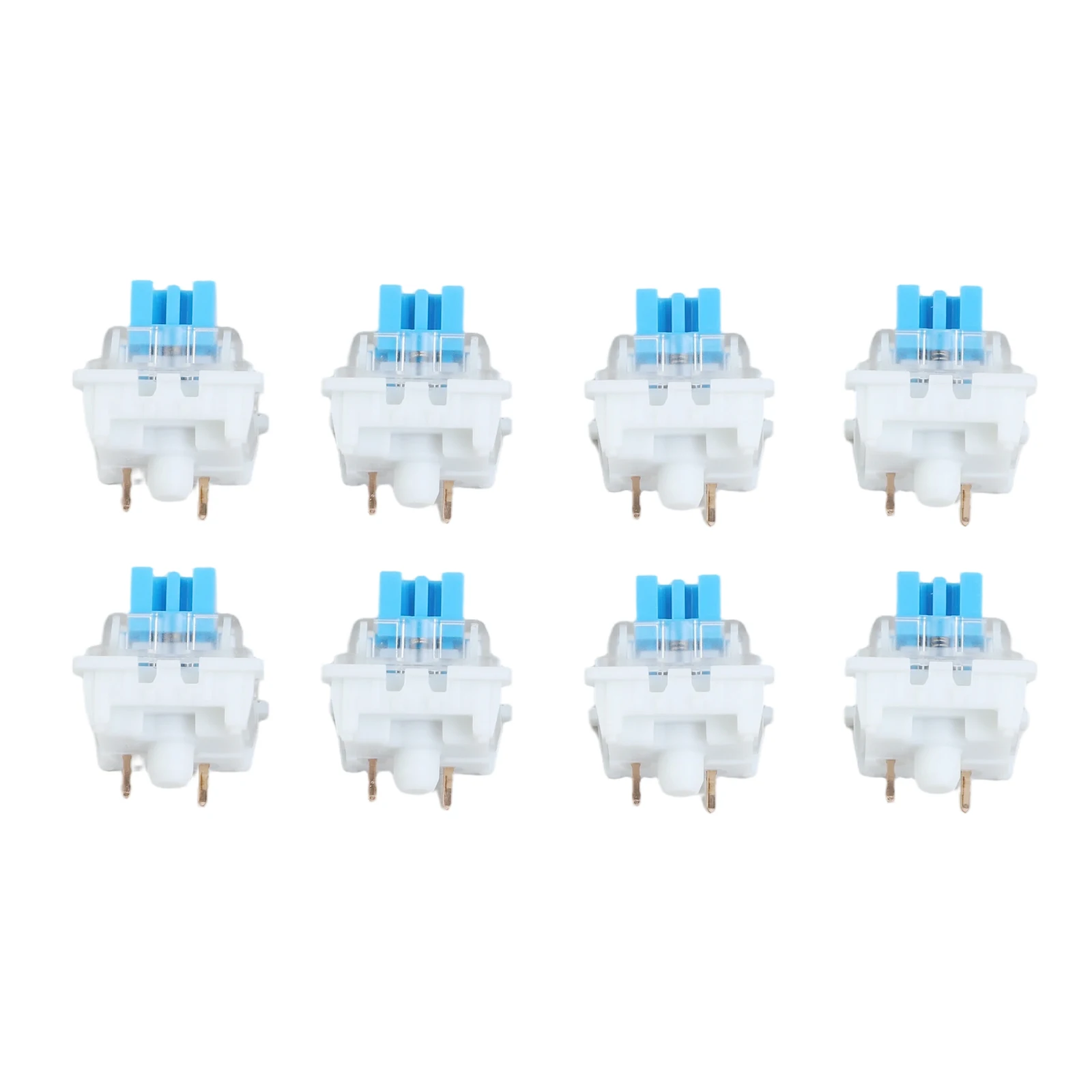 Pre-Lubed Switches Tactile Keyboard Switches Transparent Blue Casing Strong Two-Stage Tactile Bump Tactile Switches White blue