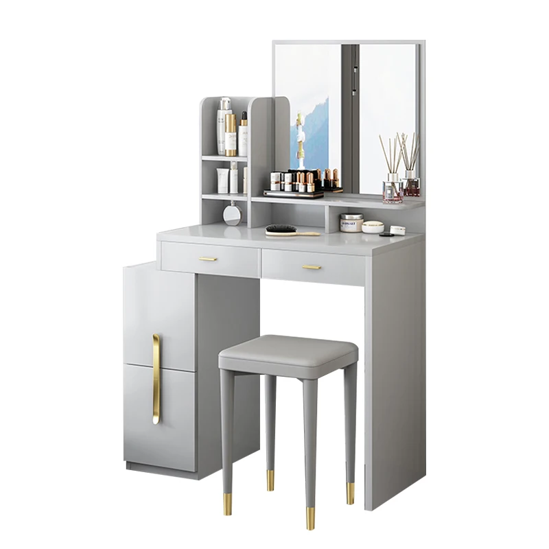 Light Luxury Dressing Table Vanity Table Minimalist Italian Dressing Table Bedroom Small One Piece Storage Cabinet