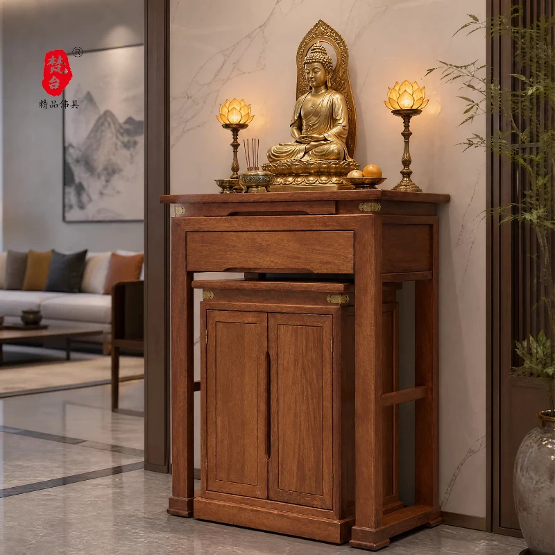 fg-a Table incense table Home living room  Fotai incense Modern simple solid wood tribute  New Chinese table cabinet