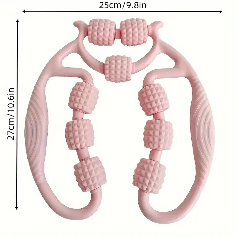 1pc 9 Wheels Manual Massager, Thigh, Calf, Cervical Spine Parts, Unisex Unclog Meridian Repair Body Massager