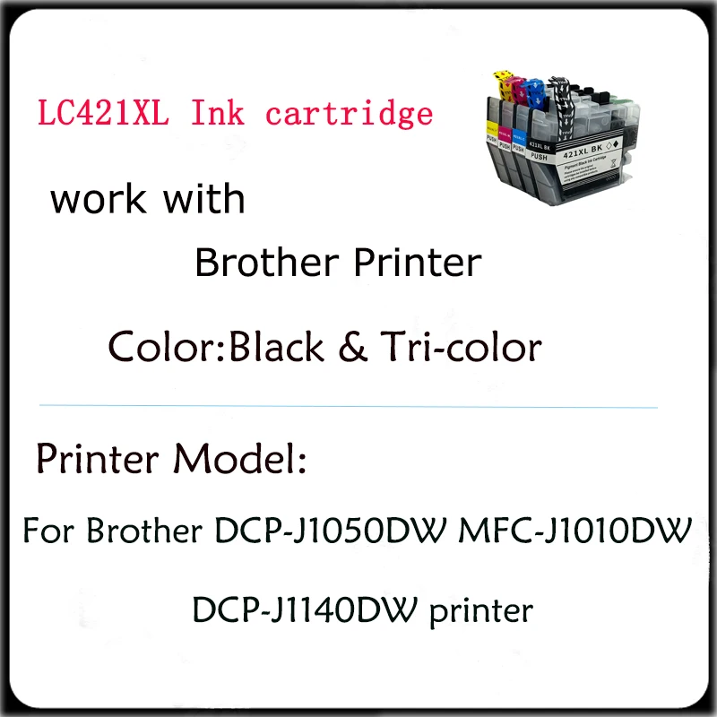 خرطوشة حبر متوافقة Vilaxh LC421XL لطابعة Brother DCP-J1050DW MFC-J1010DW DCP-J1140DW LC421 421XL