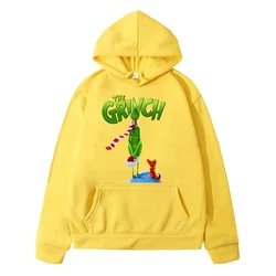 Disney Grinch printed hoodies Fleece sweatshirt Autumn Kawaii anime hoodie jacket boy pullover y2k sudadera kids clothes girls