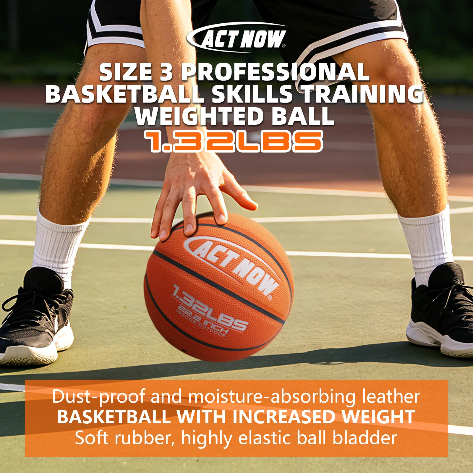 

Size 3 Small Weighted Basketball 1.32LBS-22.2" Heavy Basketball For In&Outdoor Training Improves Strength Training&Ball Control