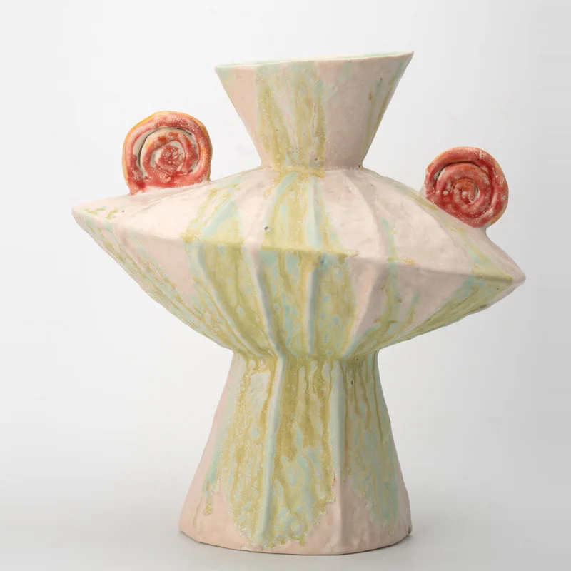 Nordic modern kiln change colorful ceramic vase ornament flower arrangement ornament