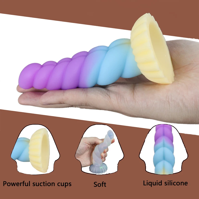 Silicone Soft Luminous Dildo Anal Toys for Women Men Masturbator Glowing Butt Plug Big Dildos with Suction Cup Adult Sex Toy