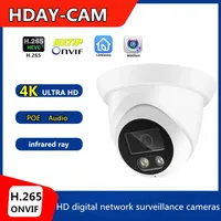 4K 8MP IP Camera Outdoor POE H.265 Onvif IR Dome Indoor CCTV Wide Angle 2.8mm 4MP Audio Security Camera