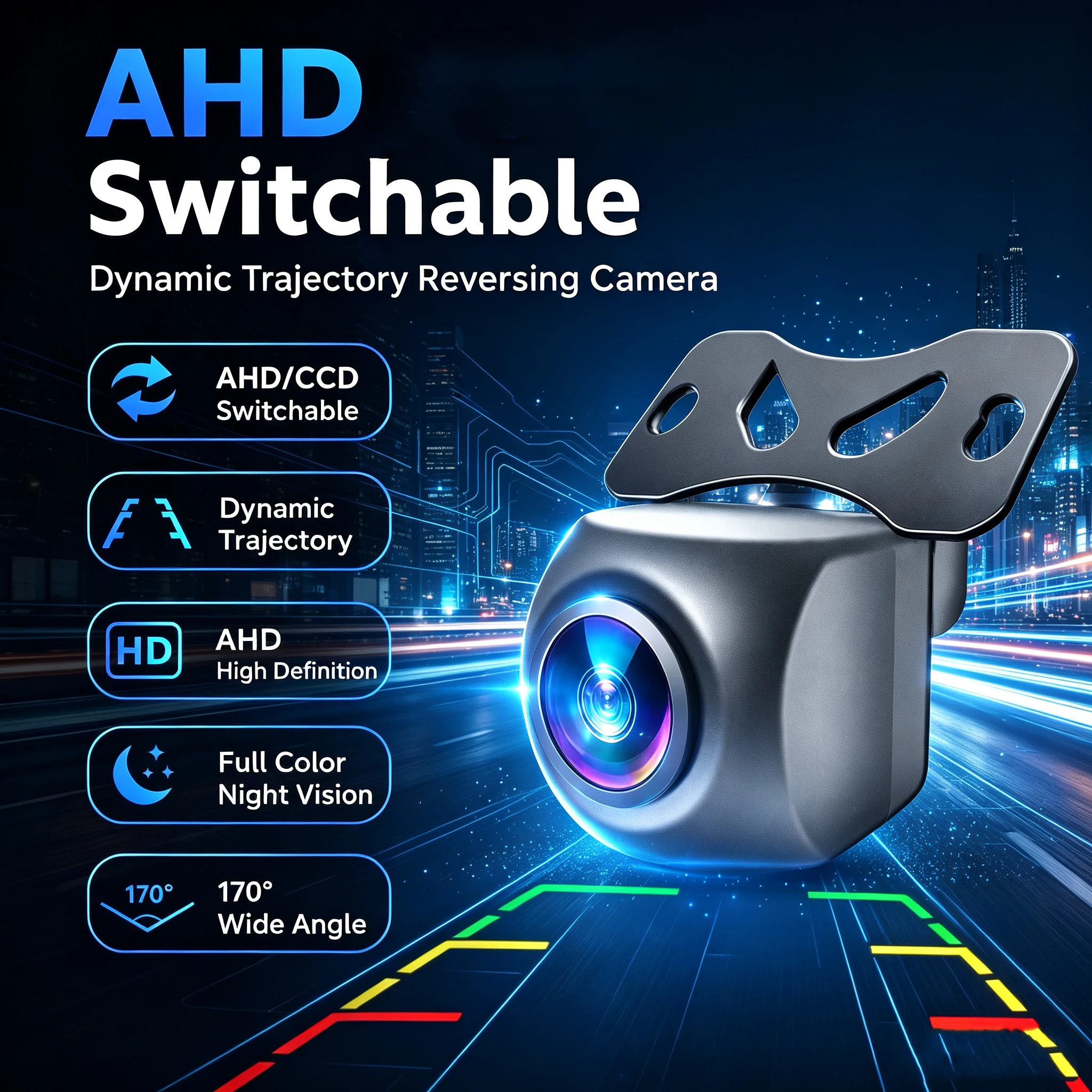 Reverse Camera AHD HD Dynamic Trajectory with the Car Moving Waterproof 170 Angle