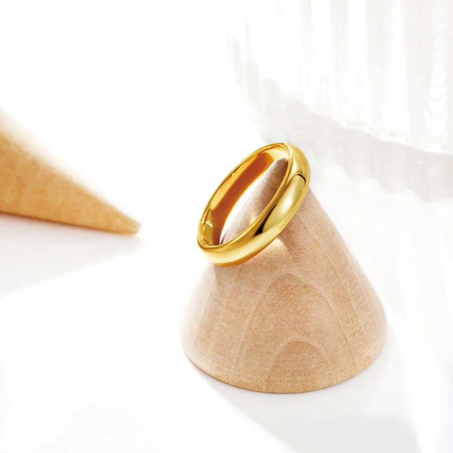 خواتم كلاسيكية ناعمة بدون حجر للرجال والنساء ، مجوهرات عصرية مطلية بالذهب الخالص ، لا النيكل ، أسعار الجملة