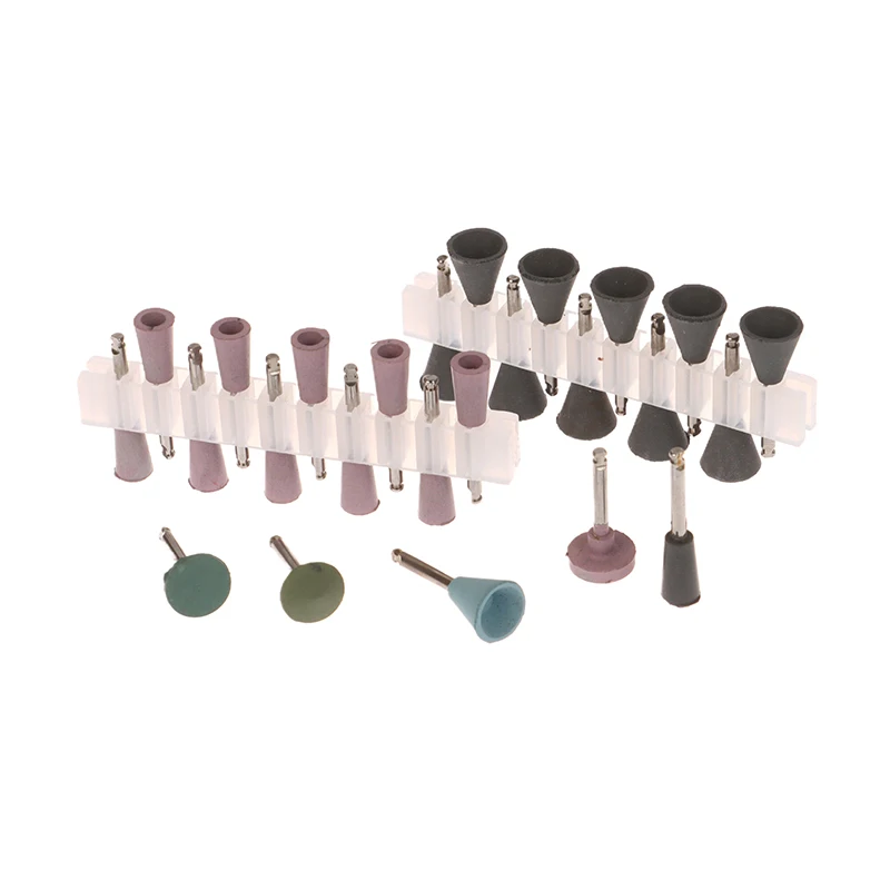 10pcs Dental Polishing Burs Rubber Silicone Teeth Polisher Grinders Nail Drill Bits For Electric Manicure Diamond Polisher