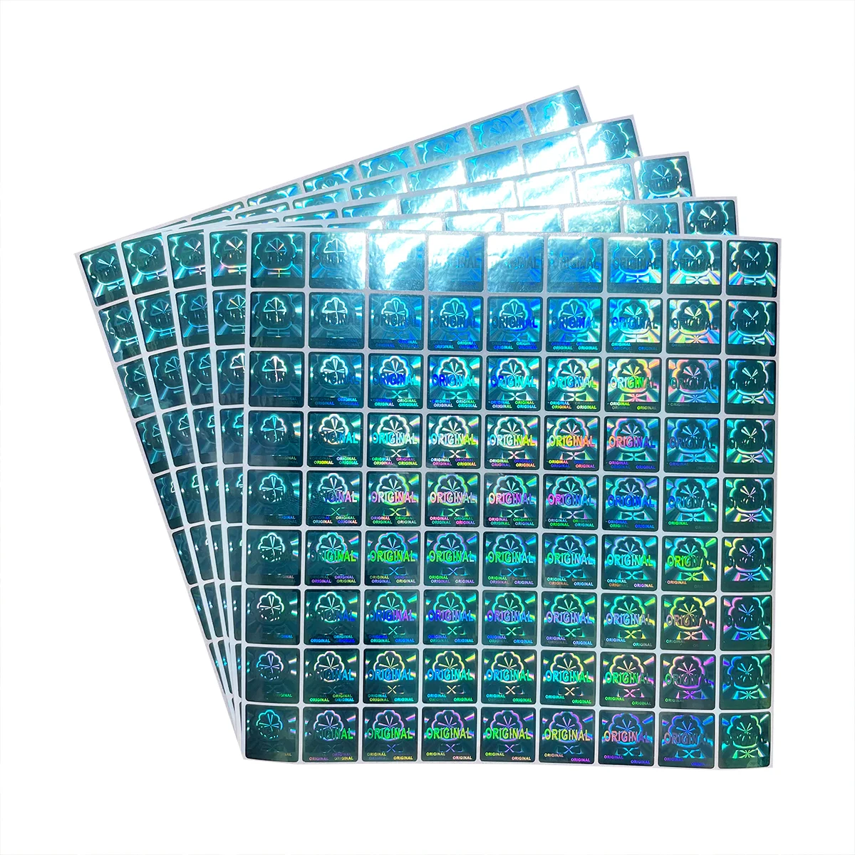 100PCS basket color tear invalid sticker tamper-proof obvious security seal original genuine holographic sticker 15X15mm