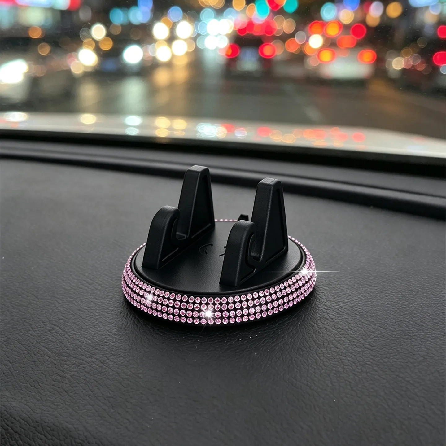 Beautiful multifunctional car phone holder with temporary parking phone number sign, cute cartoon 360° rotating phone navigation