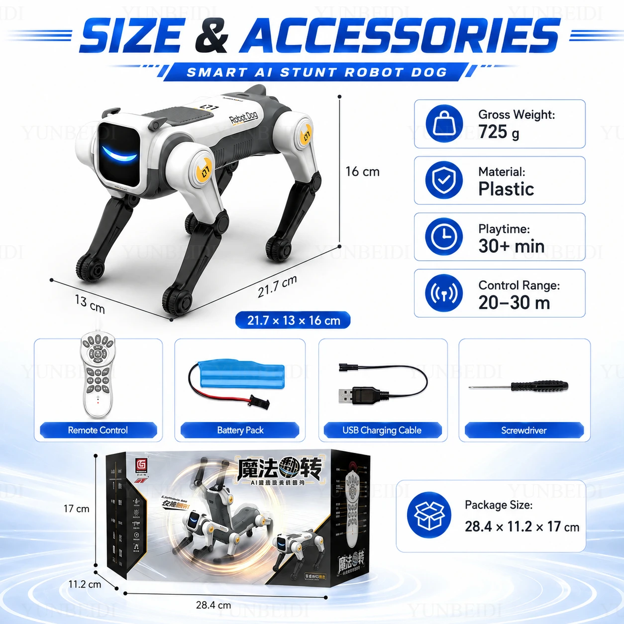 Intelligent AI RC Mechanical Dog Voice Control Programmable Singing Dancing Electronic Stunt Bionic Intelligent Toy RC Robot Dog