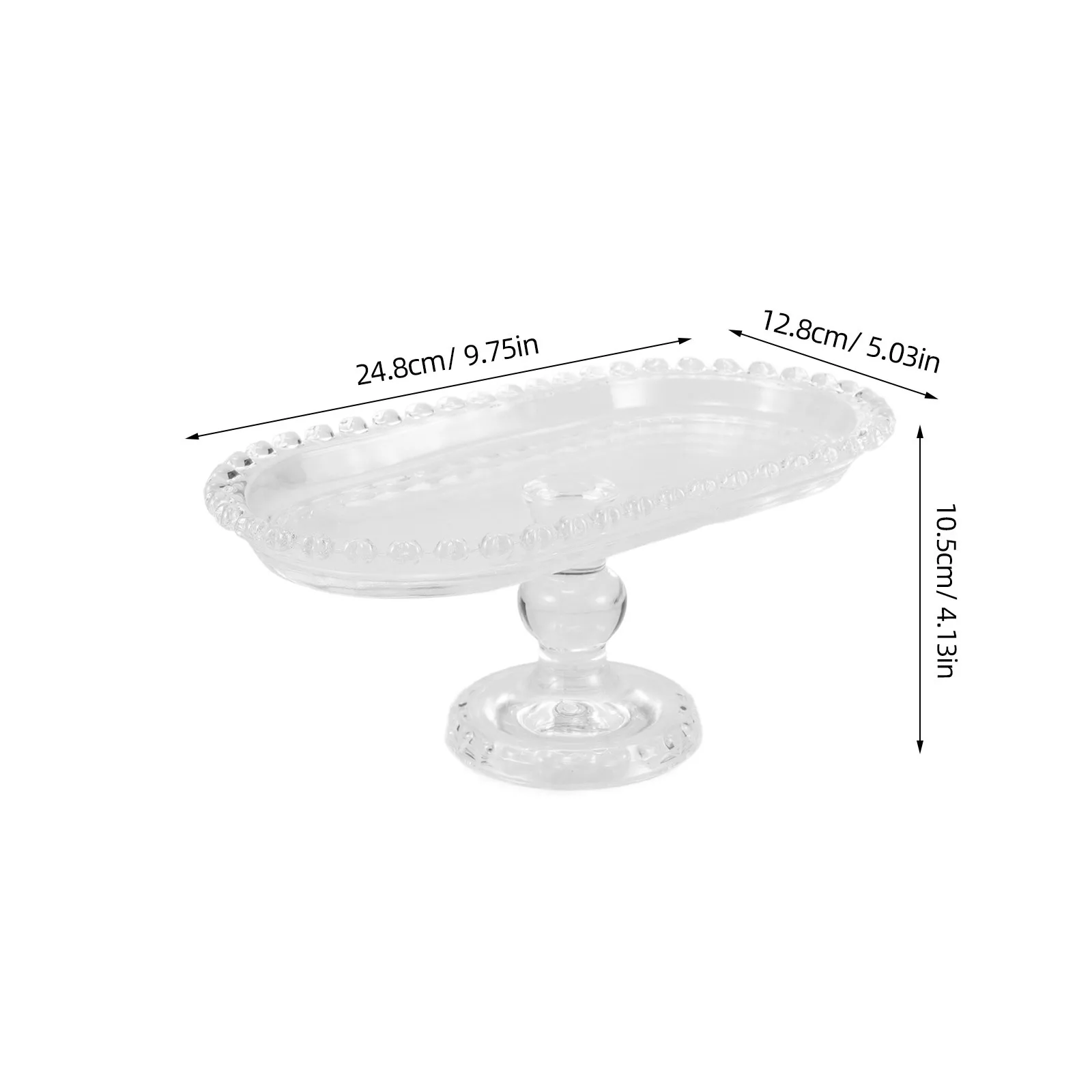 1Pcs Afternoon Tea Tray Exquisite Simple Style Fruit Plate Multipurpose Crystal Glass Tray for Kitchen Dining Room