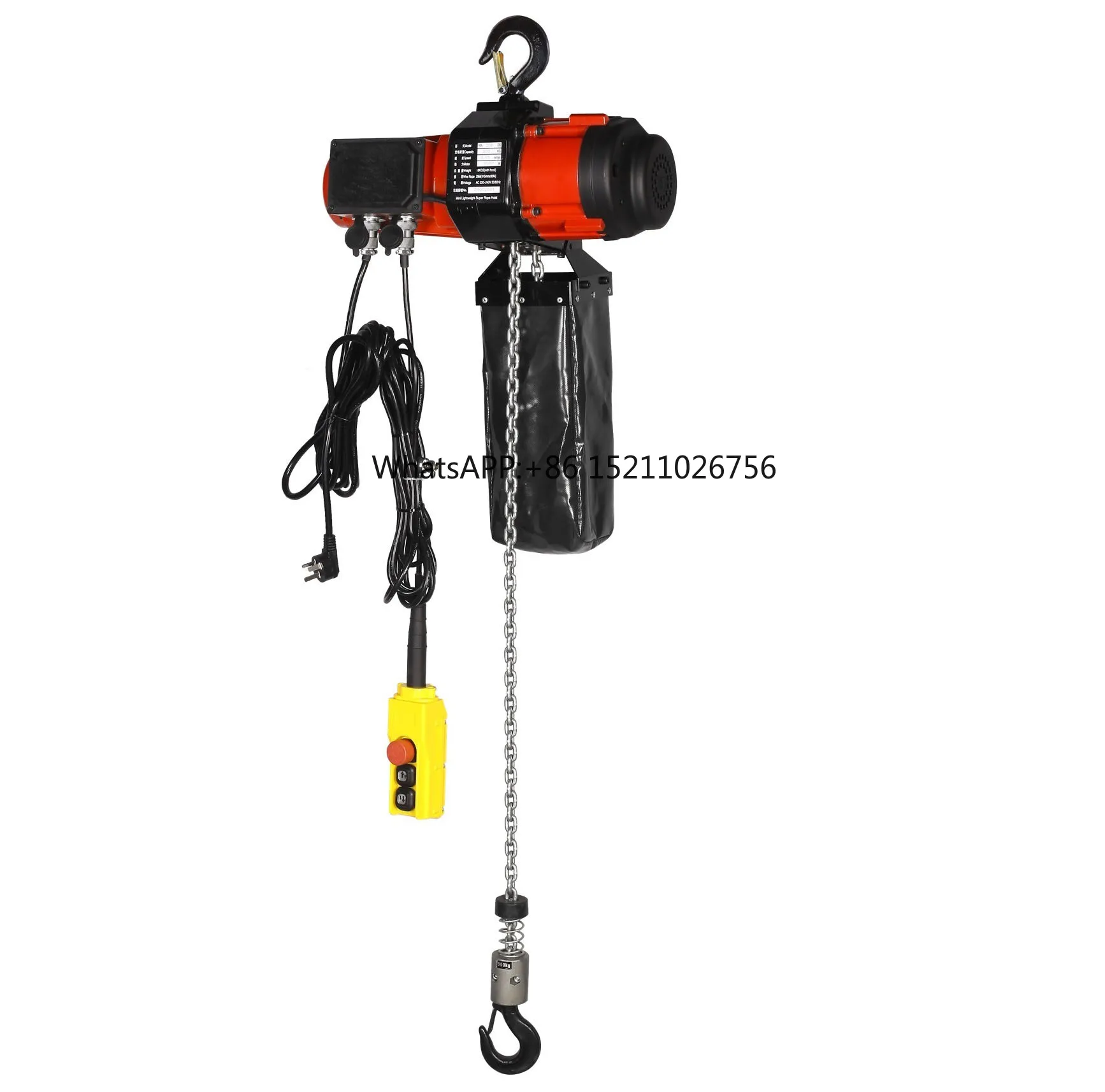 overload overheat protection single phase 110v 220v 500 kg  electric chain hoist