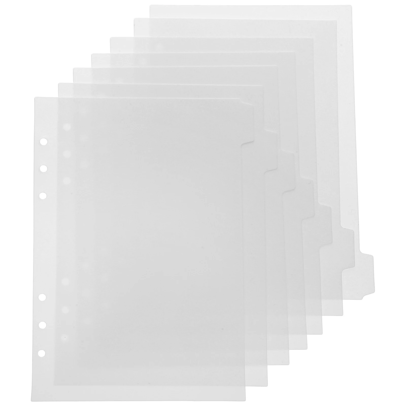 2 Books PP Index Dividers 7 Sheets White Binder Page Markers Notebook Tabs Classification Tabs File Separators