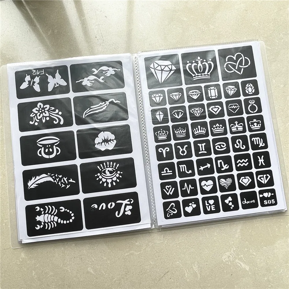 

Airbrush Small Reusable Paint Tattoo Stencil Kit 20/40 Sheets Set Temporary Glitter Tattoo Templates for Face Body Painting