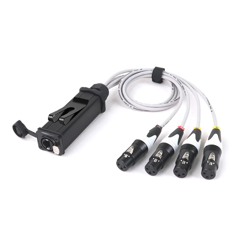 4 Channel 3Pin XLR Female to RJ45 Cat6 Ethernet Extender Network Breakout Audio Extension Cable for Live Stage,Recording Studio