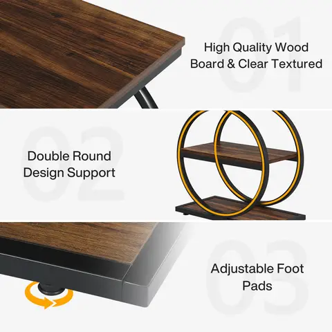 Tribesigns sidobord, smalt sidobord med 3 förvaringshyllor, sidobord i trä, industriellt litet soffbord 10 best sales sidobord i trä - №2