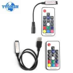 LED Controller Strip 17Key USB Remote Dimmer Driver RGB Controler Lamp Tape 5V-24V RF Wireless Control For 5050 2835 Strip Light