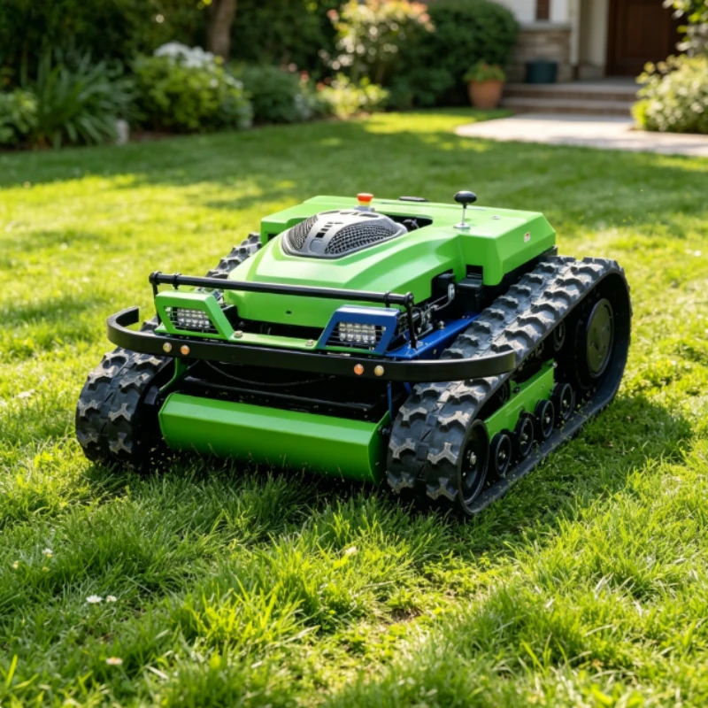 Tracked Remote Lawn Mower 450mm Cutting Width Steep Slope Crawler Grass Cutting Machine For Farm Villa Park Landscaping