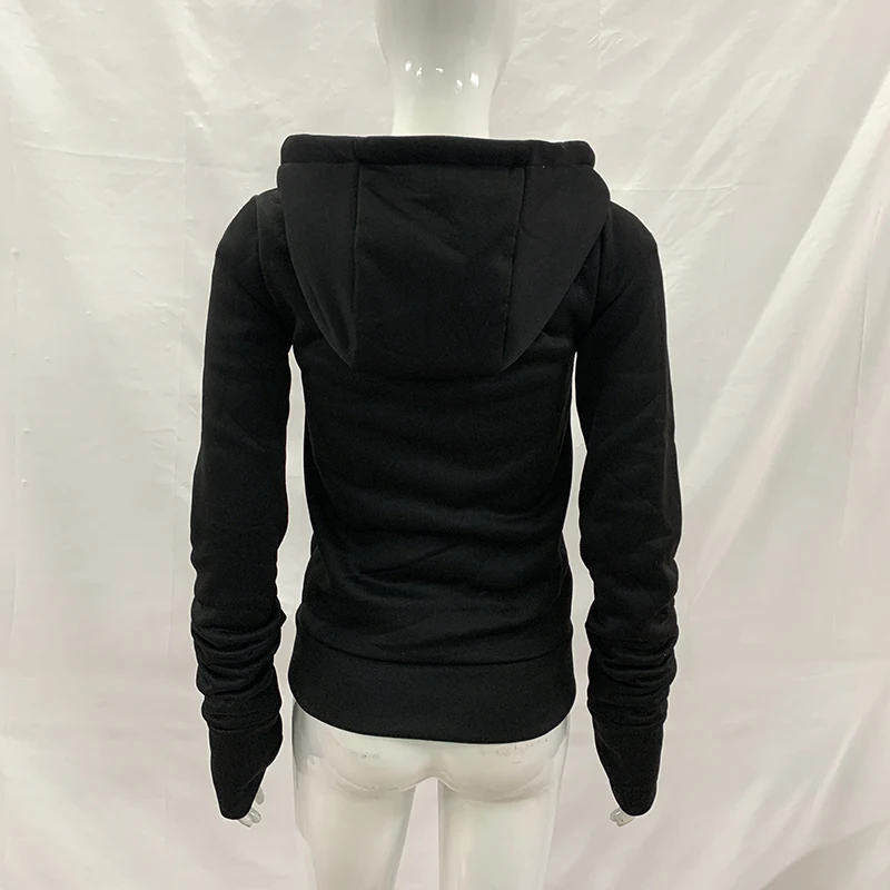 Y2K Gothic Einfarbiger Großer Reißverschluss-Hoodie Slim Fit Vollreißverschluss-Kapuzenpullover mit Übergroßem Reißverschluss Streetwear Unisex ﻿ – Detail 21