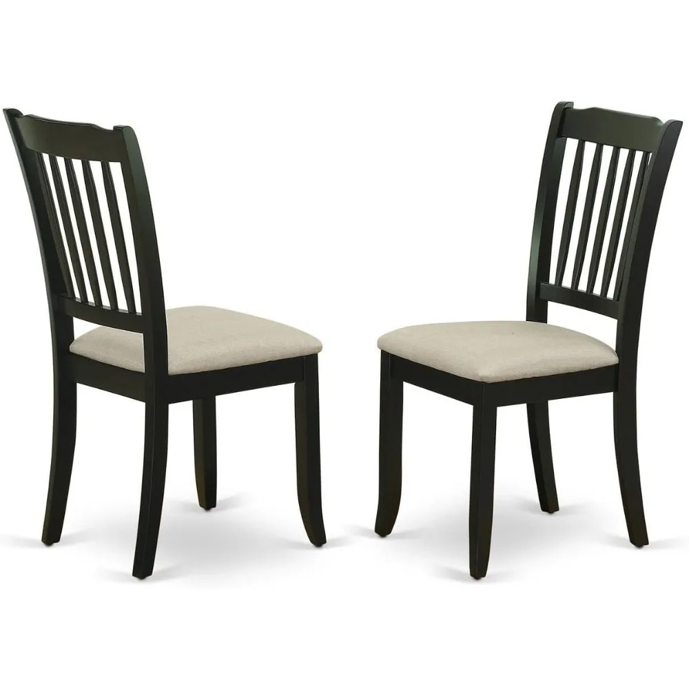 طقم طعام مكون من 5 قطع من East West Furniture مع طاولة دائرية و4 كراسي من الكتان #5