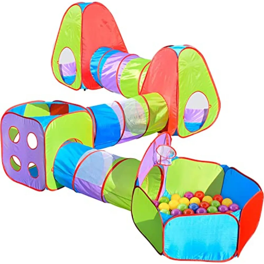 

Hide and Slide 7pc Ball Pit Play Tent and 20 Balls Toddler Jungle Gym Play Tent Crawl Tunnel Toy for Babies Infant Birthday Gif