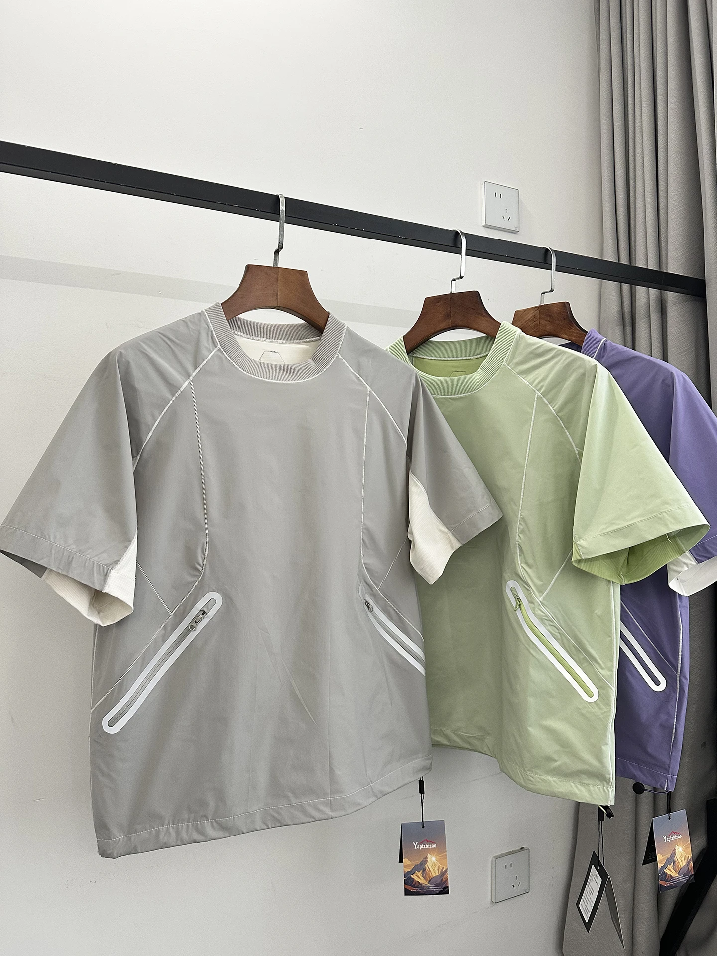 Japanese Style Outdoor Cycling Sport Quick Dry Moisture Wicking round Neck Loose Short Sleeve T-Shirt Unisex Breathable Casua...