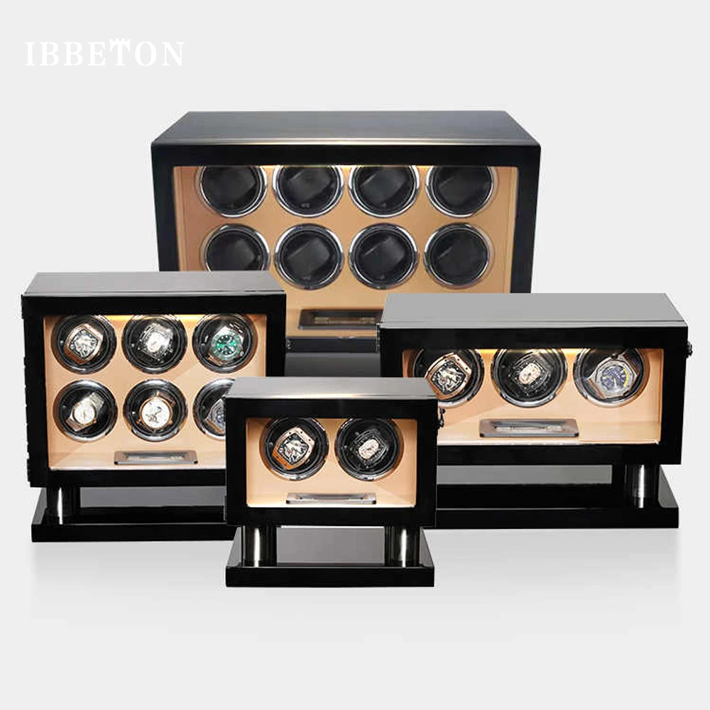 

High Quality Watch Winder for Automatic Slot Watches with Mabuchi Motor LCD Touch Screen Safe Wooden Watch Box