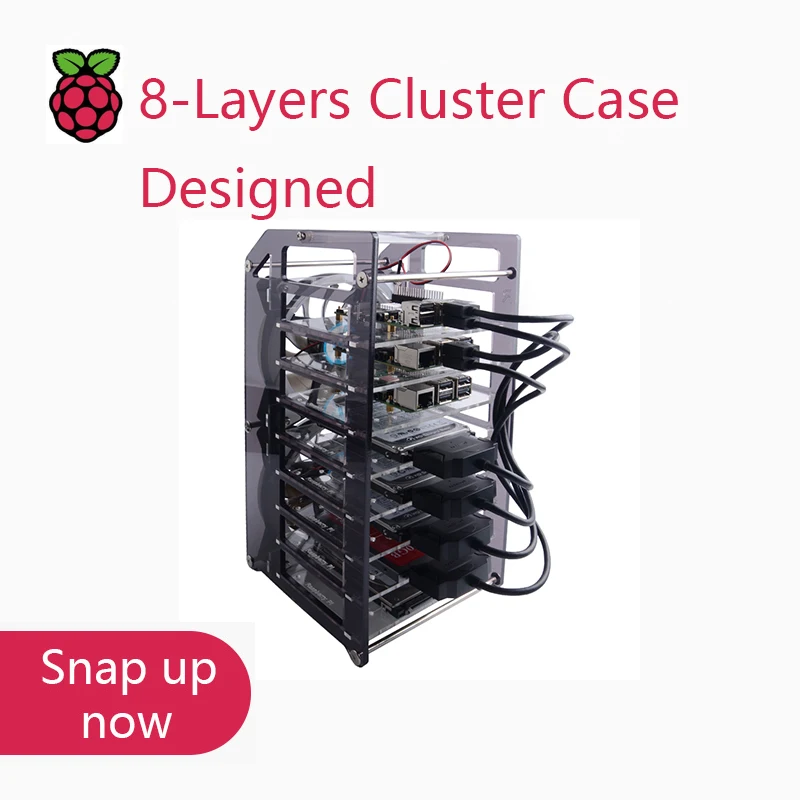 8-Layers Cluster Case Designed For Raspberry Pi / Jetson Nano