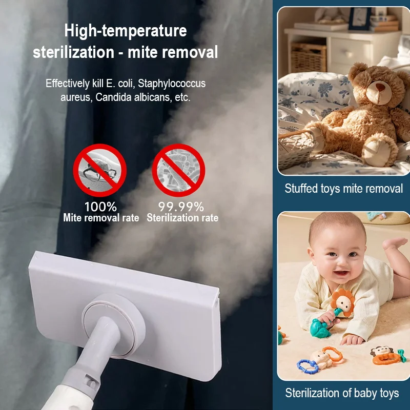 منظف بخار محمول باليد بقدرة 1200 وات، آلة تنظيف بالبخار المضغوط بدرجة حرارة عالية مع رؤوس فرشاة لسيارة الأثاث