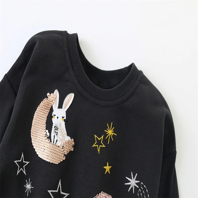 Jumping Meters 2-7T Bunny Moon  Girls Clothing Sets Kids Suits 2 Pcs Sweatshirts + Leggings Baby Costume Autumn Kids Outfits