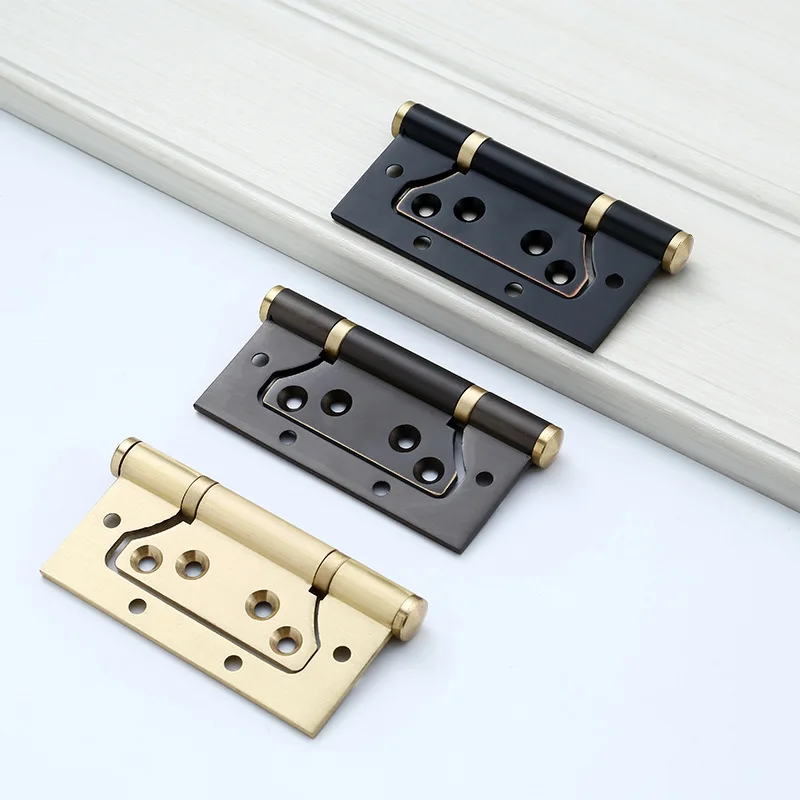 

2pcs 4-inch mother-and-child copper door hinge, wood door bearing, no-cut hinge, antique bronze brass silent folding hinge