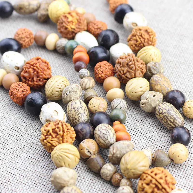 

108 Beads Original Bodhi Bracelet Mixed Star Moon Vajra White Jade Bodhi Buddhist Prayer Mala Gifts