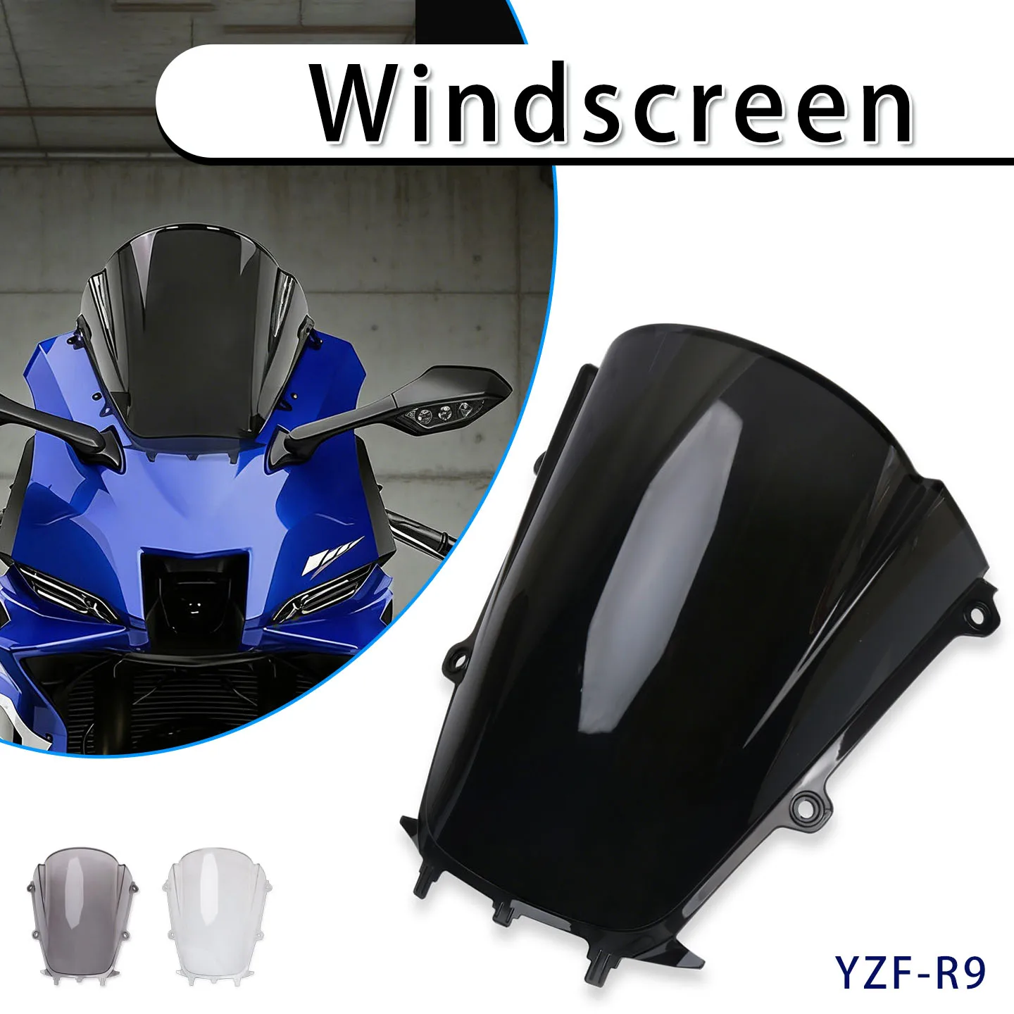 Motorcycle Heightened Windscreen Wind Deflector Shield Protector For YZF-R9 R9 2025 2026