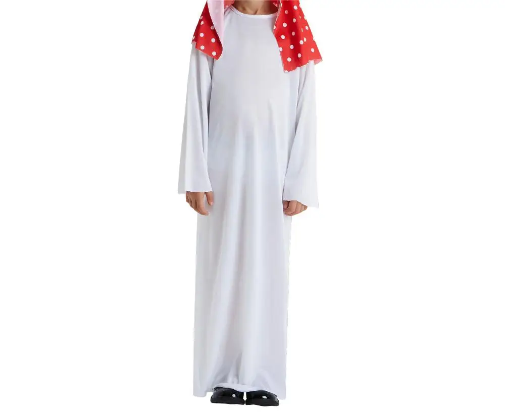 Robe de Ramadan à Manches sulfet Col Ras du Cou pour Garçon, Vêtement Décontracté de Style Ethnique, Arabe, Dubaï, 1 Pièce