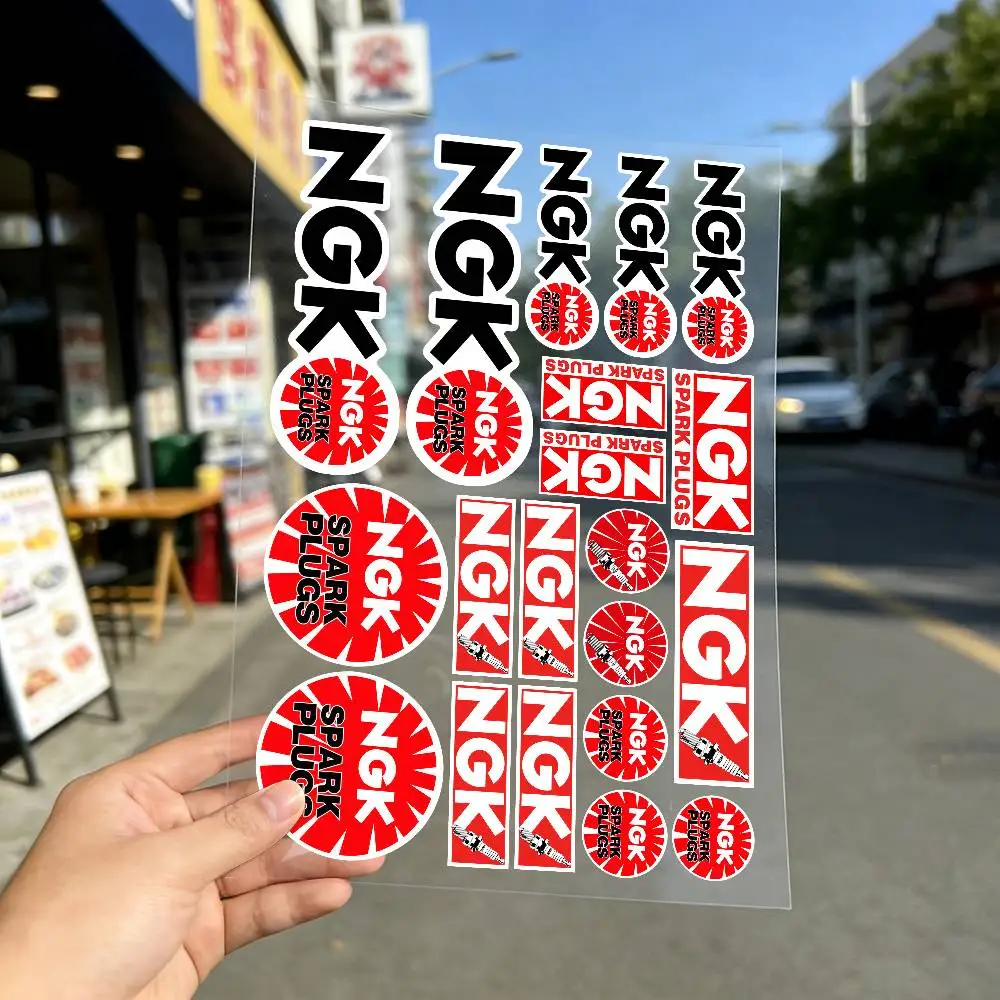 For NGK Waterproof Reflective Motorbike Stickers Easy Peel Removable Decals for Motorcycle Car