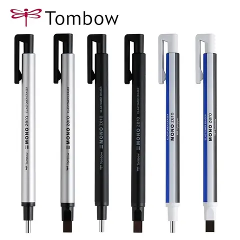 Tombow Mono Zero Eraser Precision Tip Pen-Style Mechanical Rubber Refillable Pen Sketch Drawing Correction Erasers Art Supplies