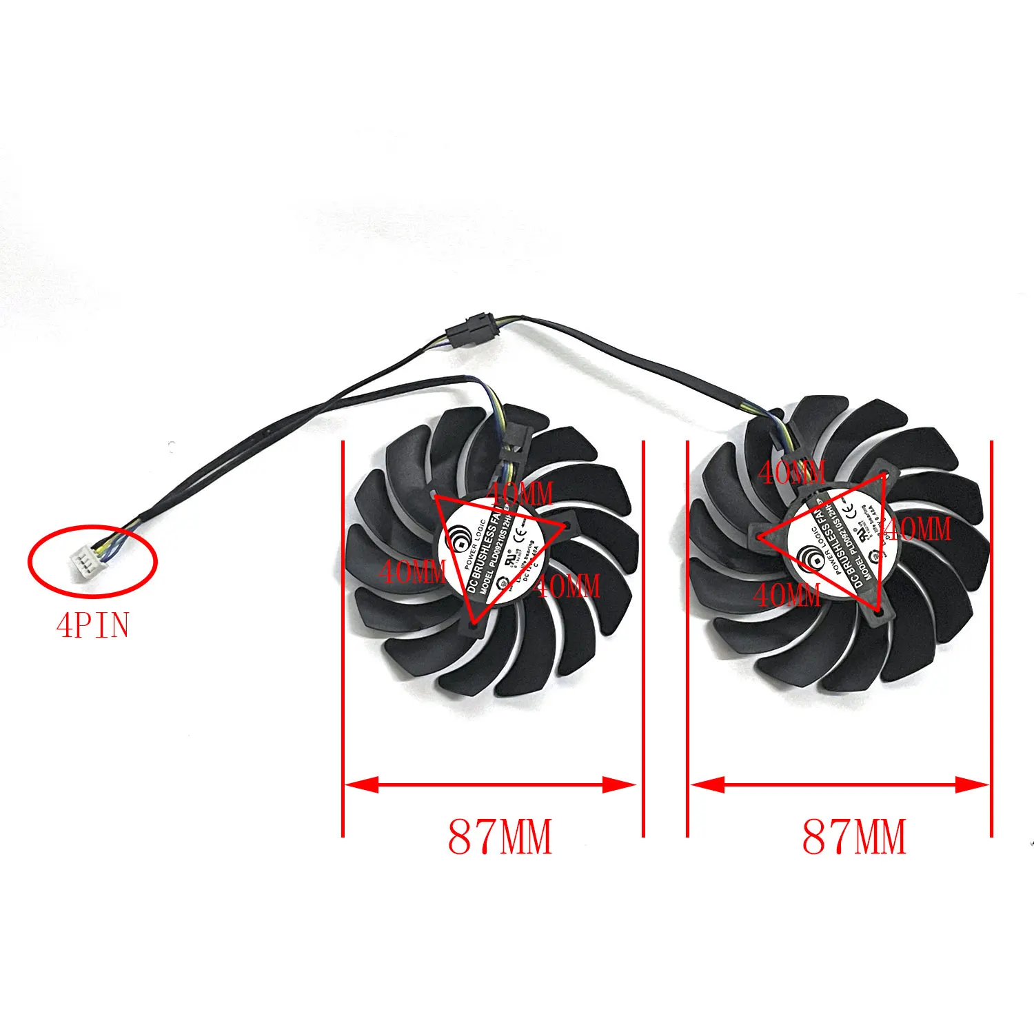 PLD09210S12HH 4PIN 87MM DC 12V 0.4A RX5600 RX5700 GPU Fan For MSI RADEON RX 5600 5700 XT MECH OC Graphics Video Card Cooling Fan