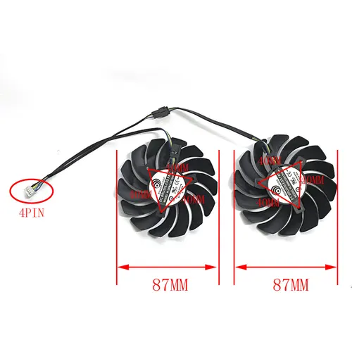 Imagen 2 del producto PLD09210S12HH 4PIN 87MM DC 12V 0.4A RX5600 RX5700 ventilador GPU para MSI RADEON RX 5600 5700 XT MECH OC ventilador de refrigeración de tarjeta de vídeo gráfica
