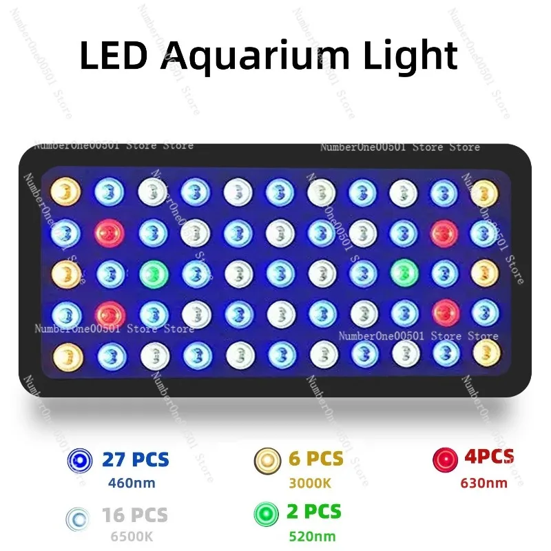 

Светильник для аквариума 165 Вт, полный спектр, с регулировкой яркости, для коралловых рифов, морских и пресноводных аквариумов, для роста растений