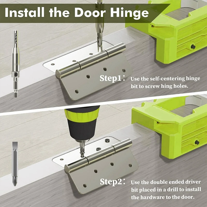 Door Hinge Jig,Door Hinge Router Jig, Door Hinge Installation Kit Fit 3 Inchto 5 Inch Length And 1/4 Inch Or 5/8 Inch