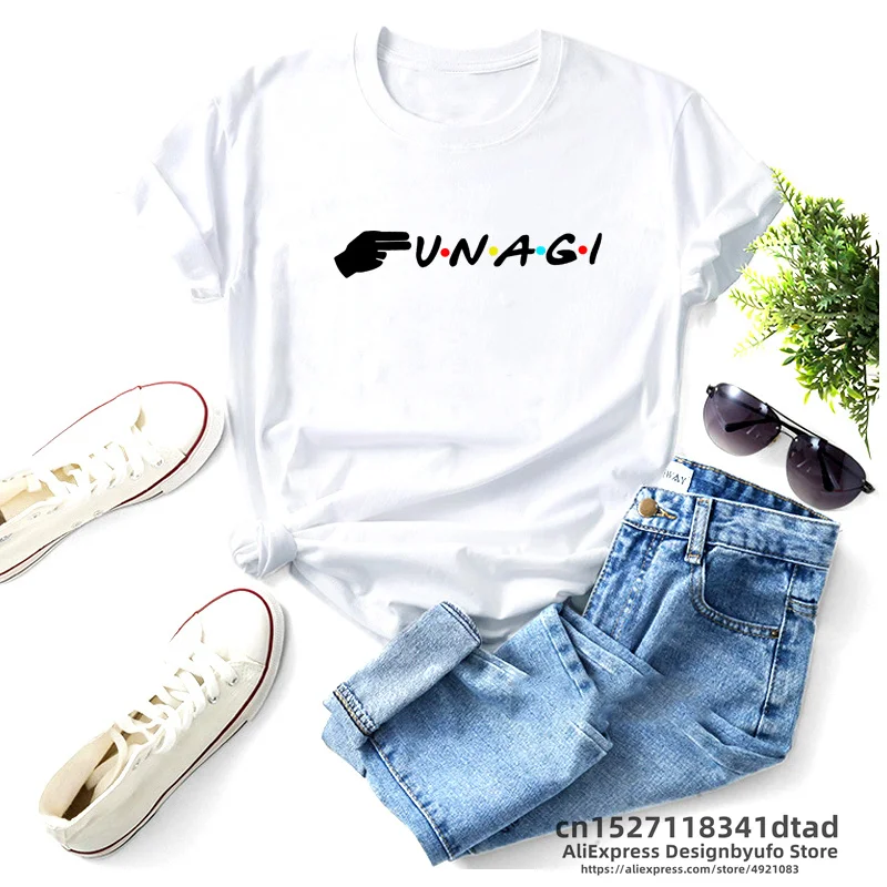 Unagi with Colored Dots T-Shirt Women Friends TV Show Tshirt Harajuku Summer  Women\'s Tee Shirt Unisex Streetwear