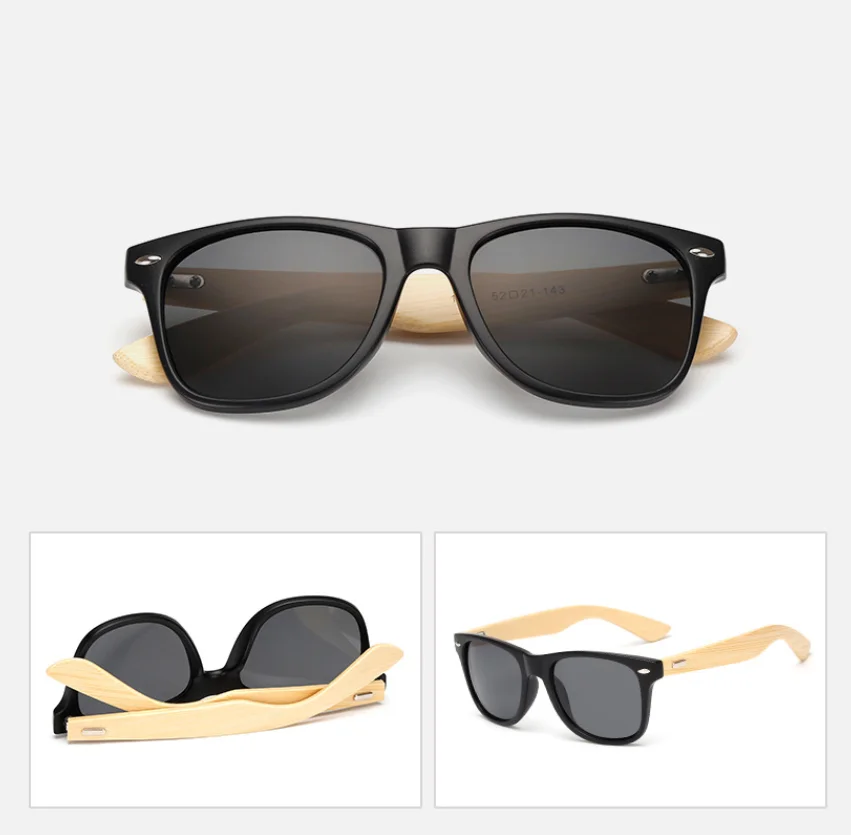 Bambusholzbeine, schwarz, verschreibungspflichtige Myopie-Sonnenbrille für Herren und Damen, Designer, quadratisch, getönte Kurzsichtigkeitsbrille, Schatten, Fahrbrille – Detail 8