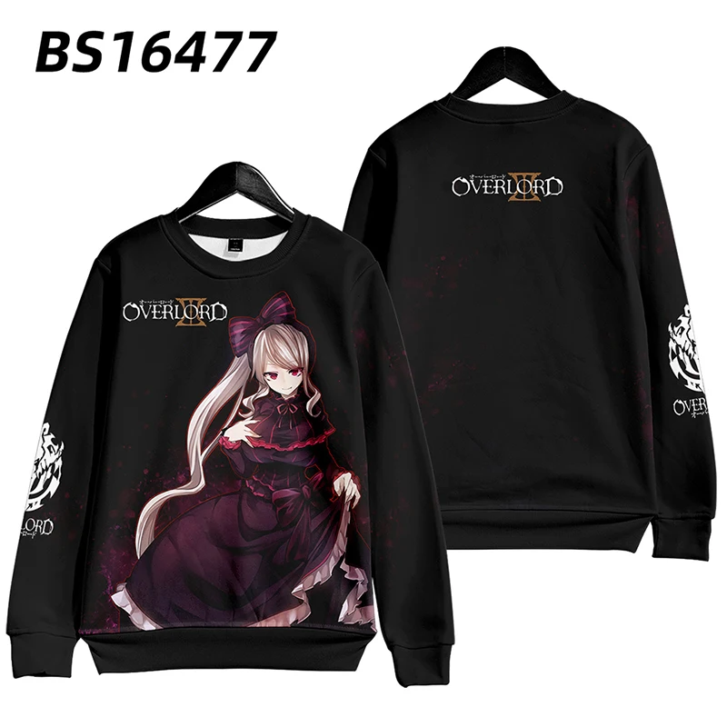 Anime Overlord Albedo Ainz OOal Gown Oversized Hoodie Women Men O-neck Long Sleeve Crewneck Sweatshirt Cosplay Costumes