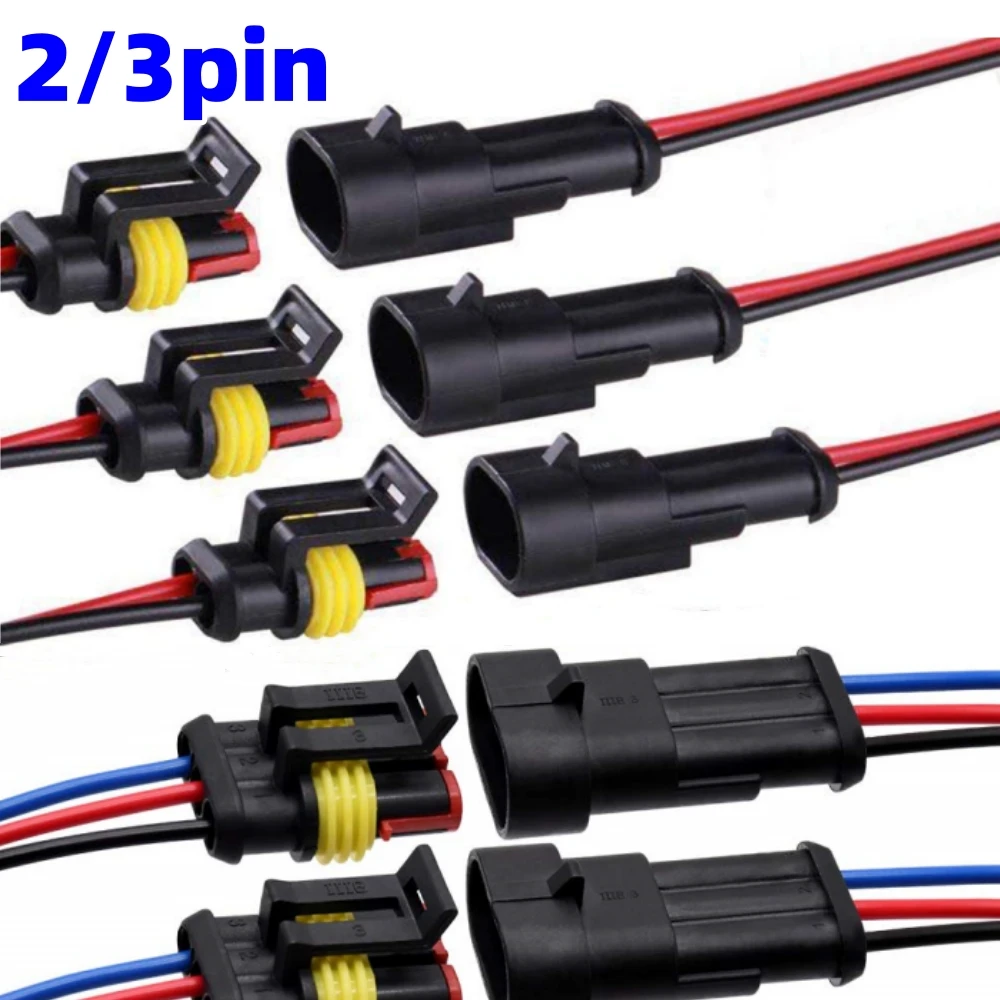 

5/10 комплектов 2/3-контактных водонепроницаемых разъемов «папа» и «мама» 16 AWG провод для легковых автомобилей, лодок и других проводов