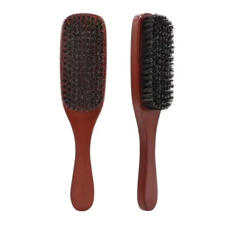 Wood Handle Boar Bristle Beard Brush Shaving Tool Hair Brush Wooden Curved Men Beard Shaving Brush Hair Stylist Mustache Brushes